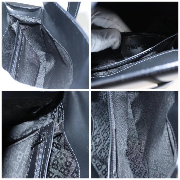 BALLY Hand Bag Leather Black Auth BA1344 - Picture 15 of 16